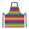 Rainbow Knitted Mexican Pattern Print Apron