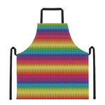 Rainbow Knitted Mexican Pattern Print Apron