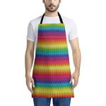 Rainbow Knitted Mexican Pattern Print Apron