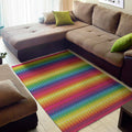 Rainbow Knitted Mexican Pattern Print Floor Mat