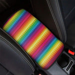 Rainbow Knitted Mexican Pattern Print Car Center Console Cover