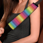 Rainbow Knitted Mexican Pattern Print Car Seat Belt Covers