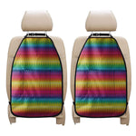 Rainbow Knitted Mexican Pattern Print Car Seat Organizers