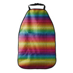 Rainbow Knitted Mexican Pattern Print Car Seat Organizers