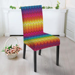 Rainbow Knitted Mexican Pattern Print Dining Chair Slipcover