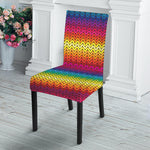 Rainbow Knitted Mexican Pattern Print Dining Chair Slipcover