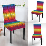 Rainbow Knitted Mexican Pattern Print Dining Chair Slipcover