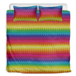 Rainbow Knitted Mexican Pattern Print Duvet Cover Bedding Set