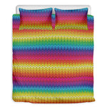 Rainbow Knitted Mexican Pattern Print Duvet Cover Bedding Set