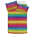 Rainbow Knitted Mexican Pattern Print Duvet Cover Bedding Set