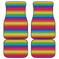 Rainbow Knitted Mexican Pattern Print Front and Back Car Floor Mats