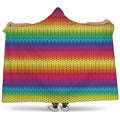 Rainbow Knitted Mexican Pattern Print Hooded Blanket