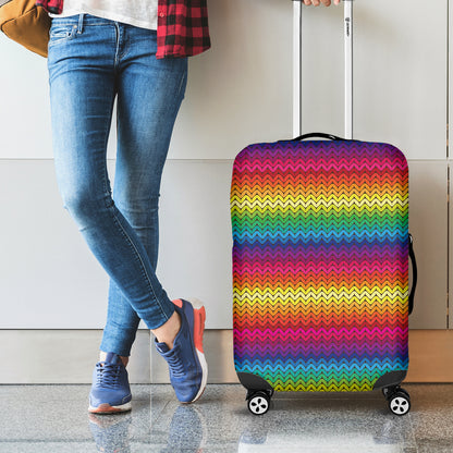 Rainbow Knitted Mexican Pattern Print Luggage Cover
