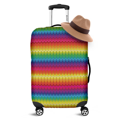 Rainbow Knitted Mexican Pattern Print Luggage Cover