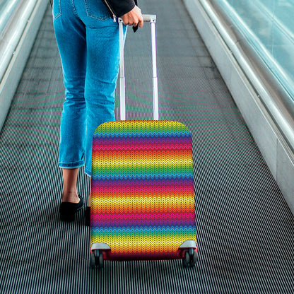 Rainbow Knitted Mexican Pattern Print Luggage Cover
