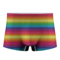 Rainbow Knitted Mexican Pattern Print Men's Boxer Briefs