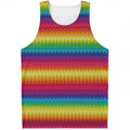 Rainbow Knitted Mexican Pattern Print Men's Tank Top