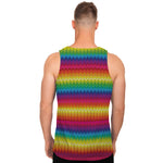 Rainbow Knitted Mexican Pattern Print Men's Tank Top