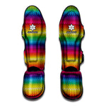Rainbow Knitted Mexican Pattern Print Muay Thai Shin Guard