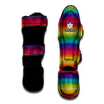 Rainbow Knitted Mexican Pattern Print Muay Thai Shin Guard