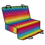 Rainbow Knitted Mexican Pattern Print Pet Car Back Seat Cover