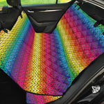 Rainbow Knitted Mexican Pattern Print Pet Car Back Seat Cover