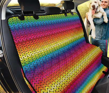 Rainbow Knitted Mexican Pattern Print Pet Car Back Seat Cover