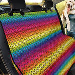 Rainbow Knitted Mexican Pattern Print Pet Car Back Seat Cover