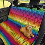 Rainbow Knitted Mexican Pattern Print Pet Car Back Seat Cover