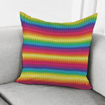 Rainbow Knitted Mexican Pattern Print Pillow Cover
