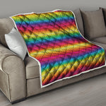 Rainbow Knitted Mexican Pattern Print Quilt