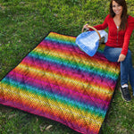 Rainbow Knitted Mexican Pattern Print Quilt