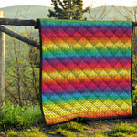 Rainbow Knitted Mexican Pattern Print Quilt