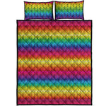 Rainbow Knitted Mexican Pattern Print Quilt Bed Set