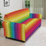 Rainbow Knitted Mexican Pattern Print Sofa Cover