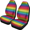 Rainbow Knitted Mexican Pattern Print Universal Fit Car Seat Covers