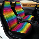 Rainbow Knitted Mexican Pattern Print Universal Fit Car Seat Covers