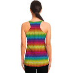 Rainbow Knitted Mexican Pattern Print Women's Racerback Tank Top