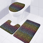 Rainbow Leopard Pattern Print 3 Piece Bath Mat Set