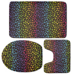 Rainbow Leopard Pattern Print 3 Piece Bath Mat Set