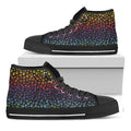 Rainbow Leopard Pattern Print Black High Top Sneakers
