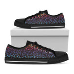 Rainbow Leopard Pattern Print Black Low Top Shoes