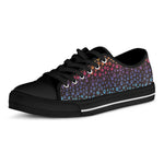 Rainbow Leopard Pattern Print Black Low Top Shoes
