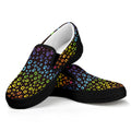 Rainbow Leopard Pattern Print Black Slip On Sneakers