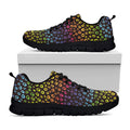 Rainbow Leopard Pattern Print Black Running Shoes