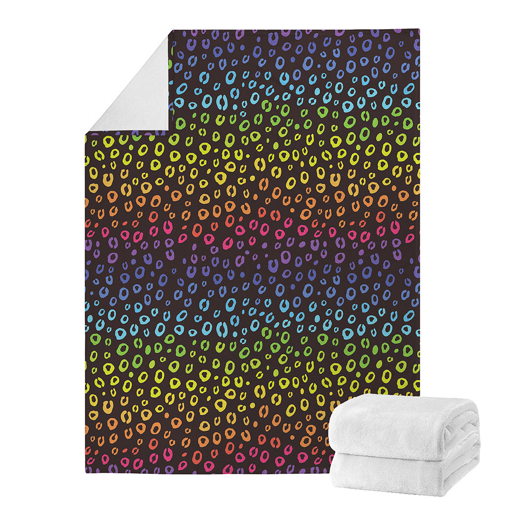 Rainbow Leopard Pattern Print Blanket