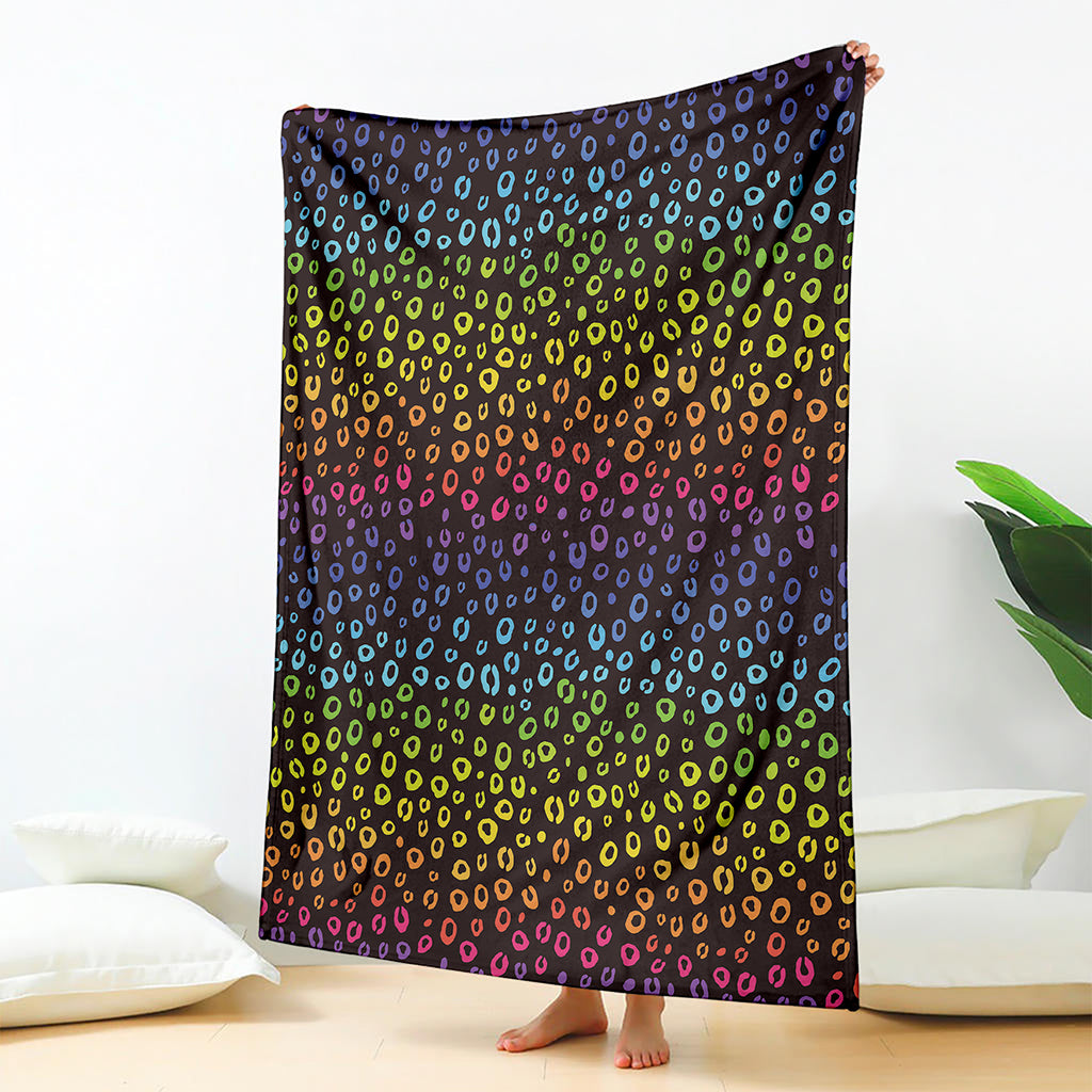 Rainbow Leopard Pattern Print Blanket