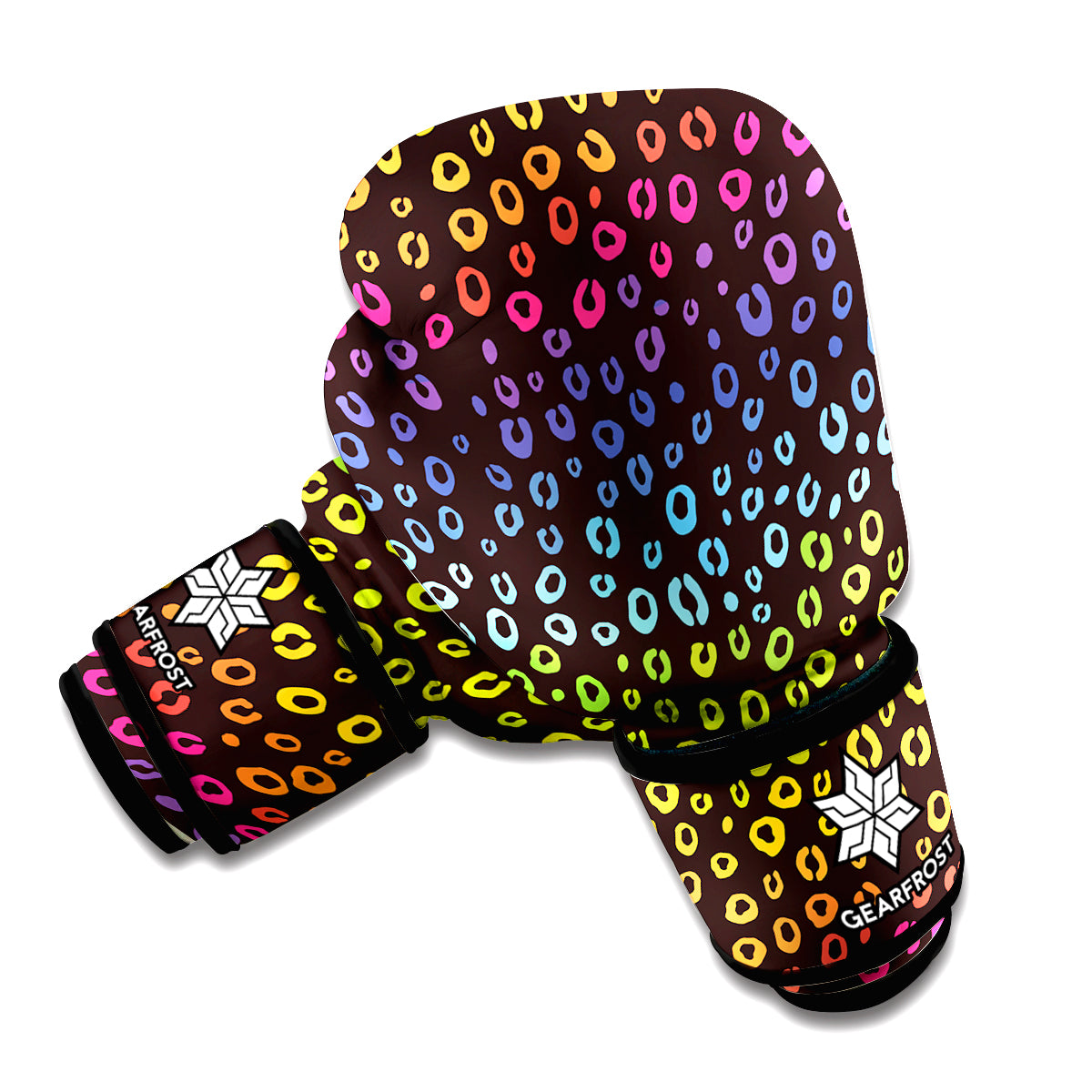Rainbow Leopard Pattern Print Boxing Gloves