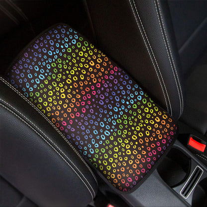 Rainbow Leopard Pattern Print Car Center Console Cover