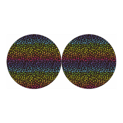Rainbow Leopard Pattern Print Car Coasters